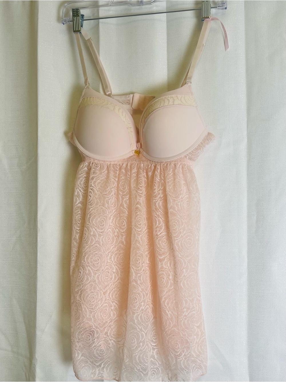 Daisy Fuentes Light Pink Lace Chemise with Molded Cups
